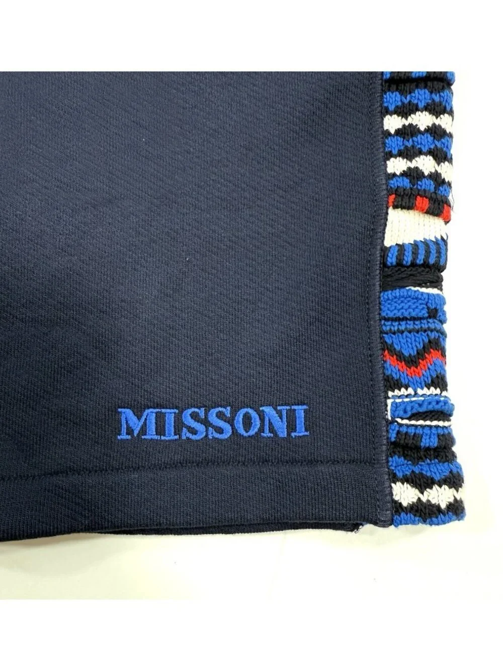 Missoni Mens Sweat Shorts Zig Zag Embroidered Knit Size Small Designer NEW